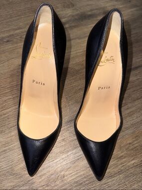Christian Louboutin black leather pumps size 37.5